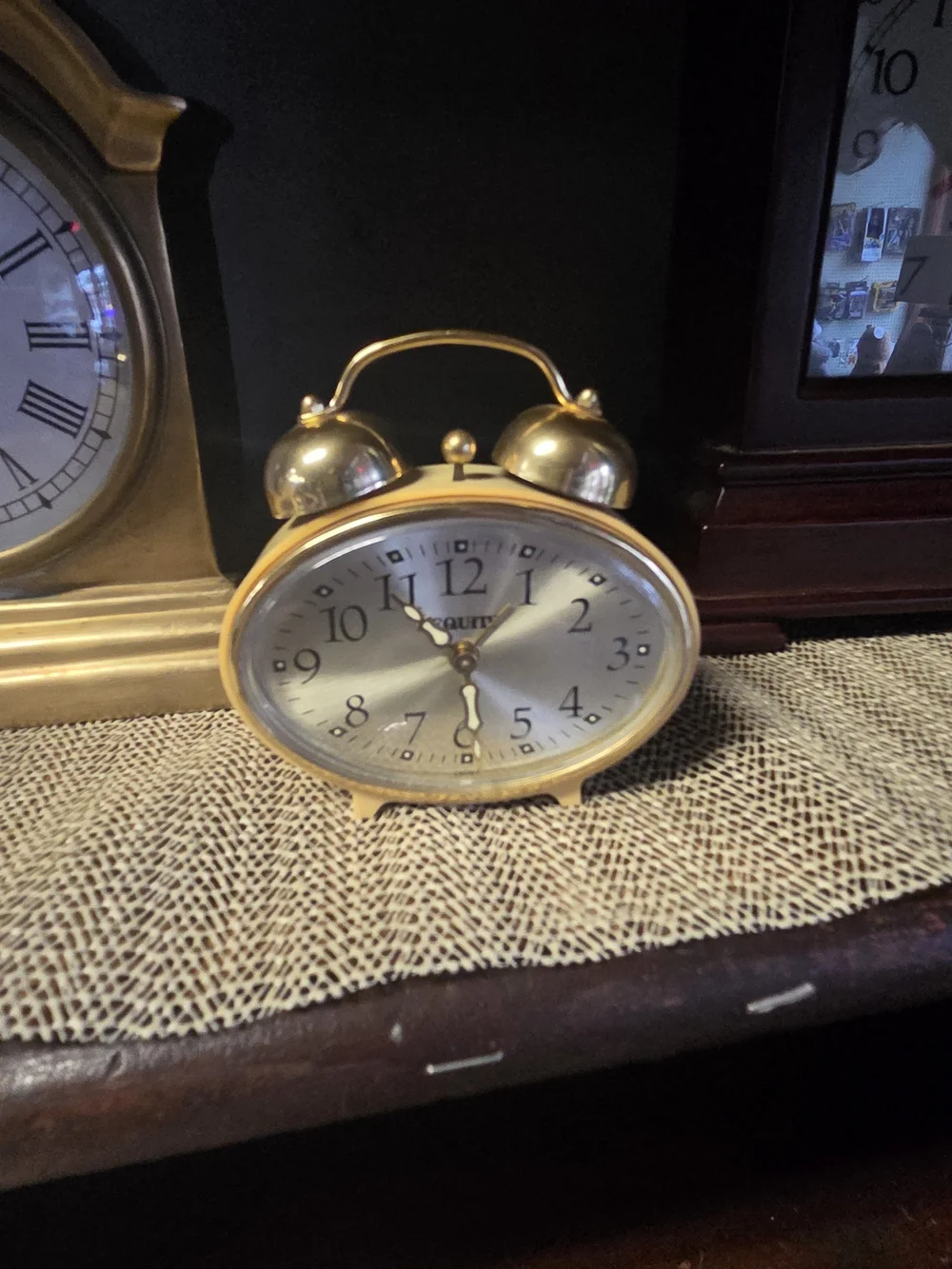 Vintage Equity Gold Oval Alarm Clock -mechanical Wind Up